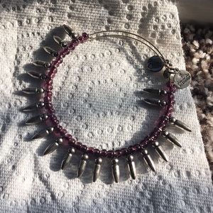 Alex and Ani purple and silver beaded bracelet